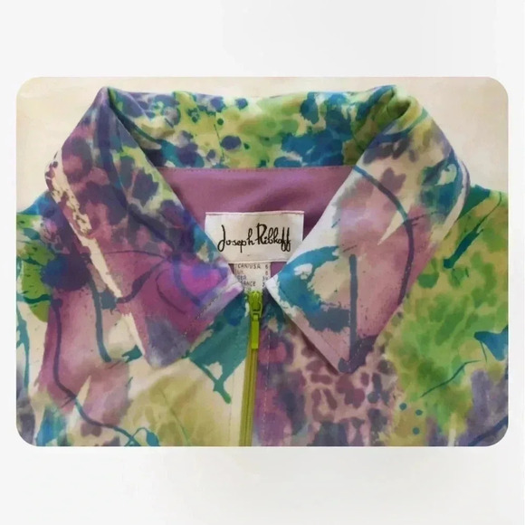 Joseph Ribkoff Water  Colour Lined jacket With 3/4 Length Rolled Sleeve 6 - Picture 6 of 11